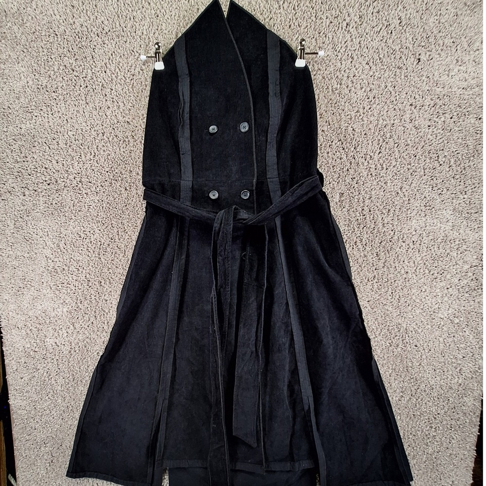 Making the Cut Dress Womens Medium Black Double Breasted Modern Boho